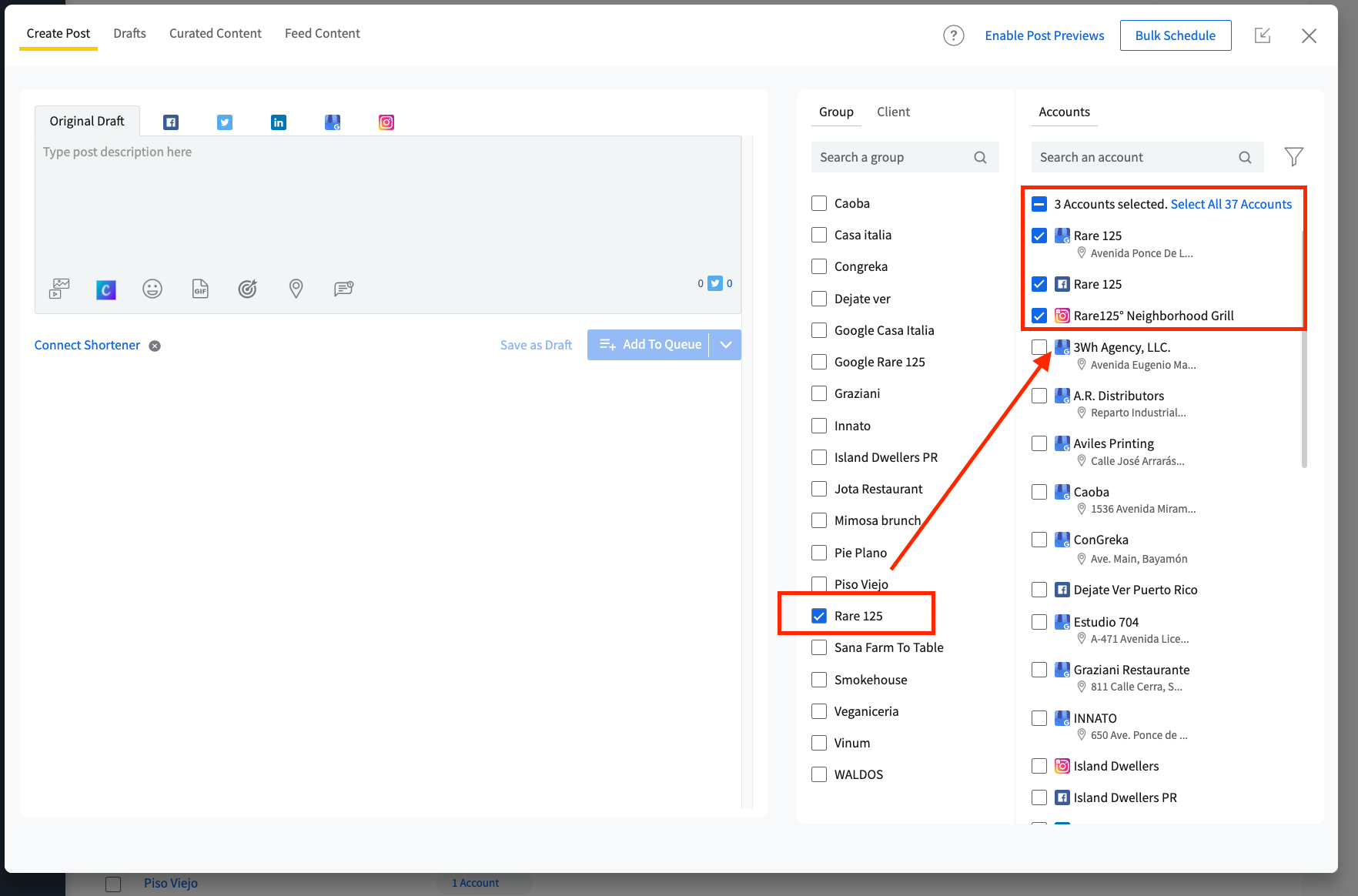 top SocialPilot features group